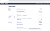 Screenshot of Report History for content management