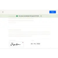 Screenshot of Notifications of completed signatures