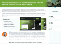 Screenshot of LiveView Technologies Case Study - LiveView Technologies Saw A 500%+ Increase To Their ROI Through Facebook Power 5 In Just 1 Month