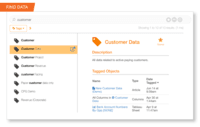 Screenshot of Search: Finds data with natural language or advanced search capabilities like tags, and asset types