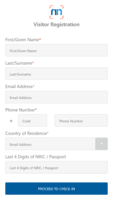 Screenshot of Registration Screen