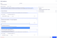 Screenshot of Optimizely Feature Experimentation's audience targeting by segment (pre-defined segments, custom segments, real time segments) via the native customer data platform functionality or by connecting existing third-party CDP and synching the segments that have already been created into its Audience Builder.