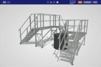Screenshot of 3D view for a fall safety platform LightningCAD application