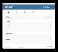 Screenshot of Vawlt software agent v2.0.5 - Control Panel - Account Screen (macOS)