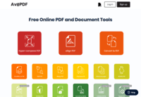 Screenshot of AvePDF is an innovative web application to fully manage PDF files and documents online.