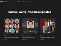Screenshot of Generated Photos homepage