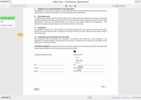 Screenshot of Electronic Signature Feature