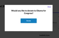 Screenshot of Automated donation prompt