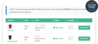 Screenshot of Efficient one-page wholesale ordering.