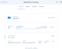 Screenshot of Skyvia Salesforce Backup