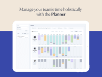 Screenshot of Plan and prioritize your work, and avoid overlaps by distributing tasks with a drag-and-drop Planner. Manage your team's time efficiently with shared calendars, timesheets, and a built-in time tracker.