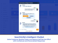 Screenshot of SearchUnify's Intelligent Chatbot