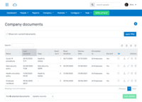 Screenshot of company document storage in the cloud, with unlimited online storage.