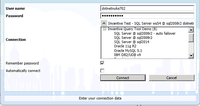 Screenshot of Database login window