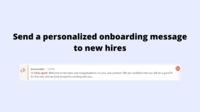 Screenshot of Send personalized onboarding message to new hires