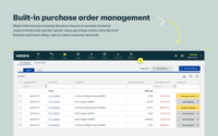 Screenshot of Purchase order management with reorder points and materials