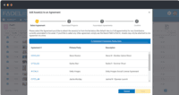 Screenshot of Adding assets to an agreement