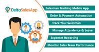 Screenshot of The salesman tracking app has various features.
