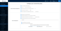Screenshot of Set alerts and management policies/parameters