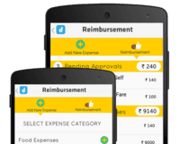 Screenshot of Reimbursement App created on DronaHQ Platform, different views for different roles of user.