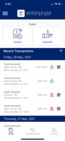 Screenshot of Record cash transfer and cash payments from customers, keep track of all incoming payments