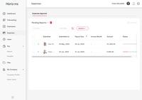 Screenshot of Expense reporting is easy with Horizons. An employee submits expenses and receipts, and your company either approves or rejects the request.