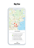 Screenshot of Utilize map views to see where service requests occur
