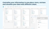Screenshot of Baserow's centralization of information: stores, retrieves and visualizes data with different views.