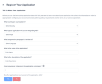 Screenshot of The Ubiq Dashboard allows you to register and manage all your applications for your projects.