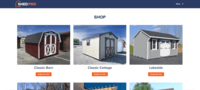 Screenshot of ShedPro - "Customize Your Shed" Page for online shed design