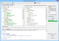 Screenshot of Schema synchronization with SQLyog Ultimate edition