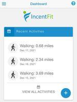 Screenshot of View your recent activity or add activity manually from your dashboard. Most activities are tracked automatically through geolocation and third party apps, but some activities, like at home workouts, may require manual recording.