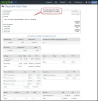 Screenshot of the employee portal, available either via mobile or self-service, where employees have access to their pay stubs, W-2s, compensation statements, and PTO management.