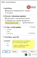 Screenshot of EMail encryption