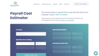 Screenshot of Acvian Payroll Cost Estimator Interface
