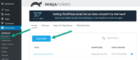 Screenshot of Creating a new form in Ninja Forms dashboard.