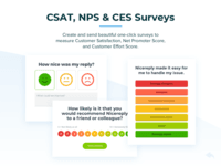 Screenshot of CSAT, CES & NPS Surveys
