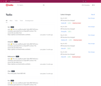 Screenshot of Unofficial Twilio Public API doc changelog