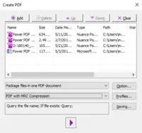 Screenshot of The PDF Create Assistant can be used to create multiple PDFs at the same time from a variety of source formats. Create individual PDFs, or combine into one PDF package.