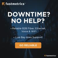 Screenshot of Fastmetrics provides fiber and dedicated Ethernet with a 99.999% uptime SLA. Backed by live support in the Bay Area