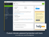 Screenshot of Additional settings: custom domain, password protection and URL redirects