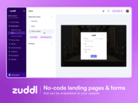 Screenshot of No-code landing pages & forms that can be embedded on a website