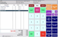 Screenshot of POS screen (patient room service, cash register)