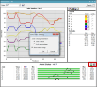 Screenshot of Dynamic Joint Range Display in Robot Viewer