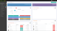 Screenshot of Employee Dashboard with quick punch, daily time, leave time and in/out board widgets showing.