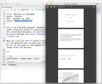 Screenshot of Posit supports authoring HTML, PDF, Word Documents, and slide shows