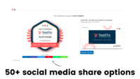 Screenshot of 50+ social media integrations