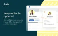 Screenshot of Keeps contacts updated, and sends notifications when someone in the associated CRM changes their position & company.