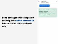 Screenshot of Emergency messages can be sent by clicking the I Need Assistance button under the dashboard tab