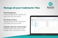 Screenshot of Manage all your trademarks files.